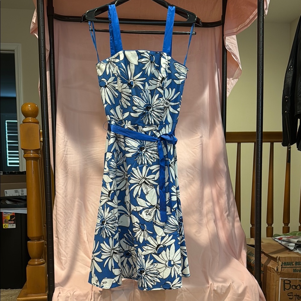 Vintage Blue & White Floral Dress by Spence